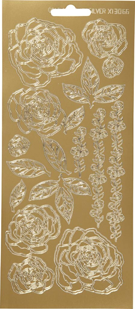 Blomster Klistermærker - Roser - Guld