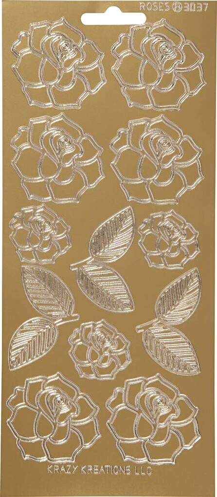 Blomster Klistermærker - Roser - Guld billede