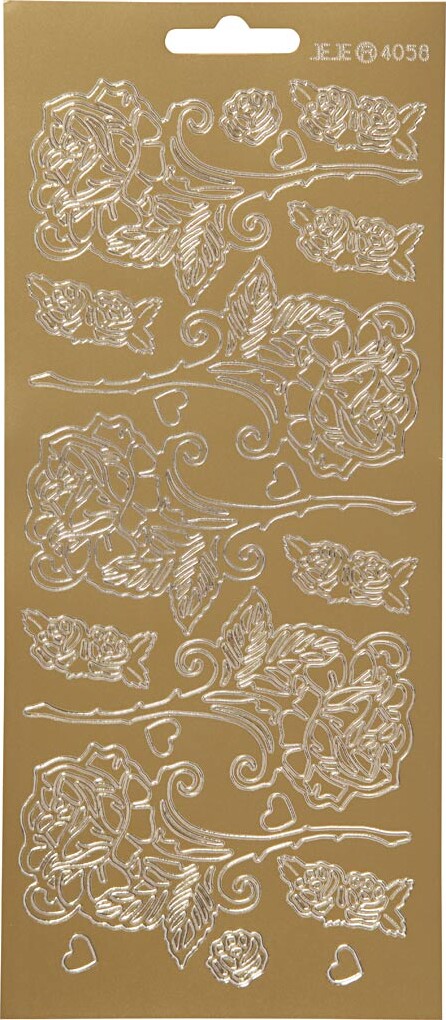 Blomster Klistermærker - Roser - Guld billede