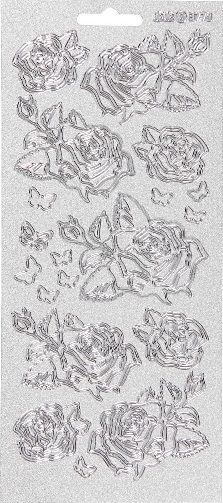Blomster Klistermærker - Roser - Sølv