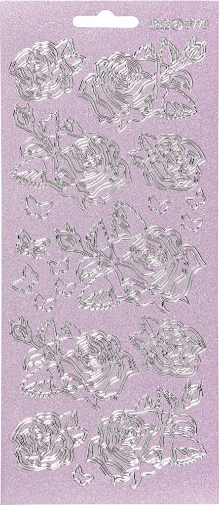 Blomster Klistermærker - Roser - Sølv billede