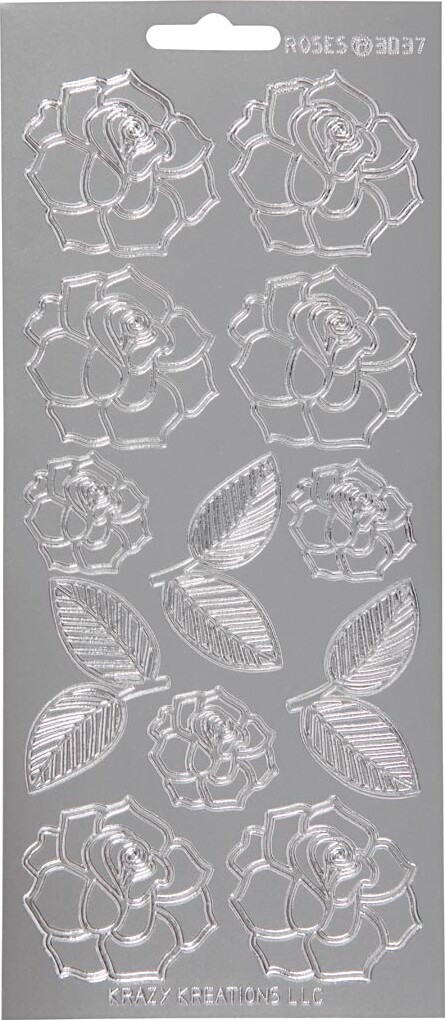 Blomster Klistermærker - Roser - Sølv billede