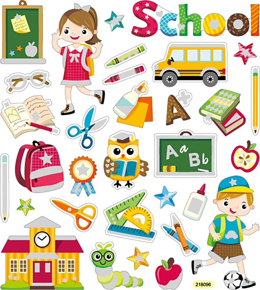 Stickers - Skoleliv - Ark 15x16,5 Cm - 1 Ark - Creativ Company