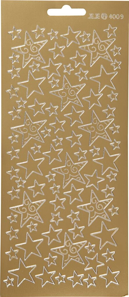 Stjerne Klistermærker - Guld billede