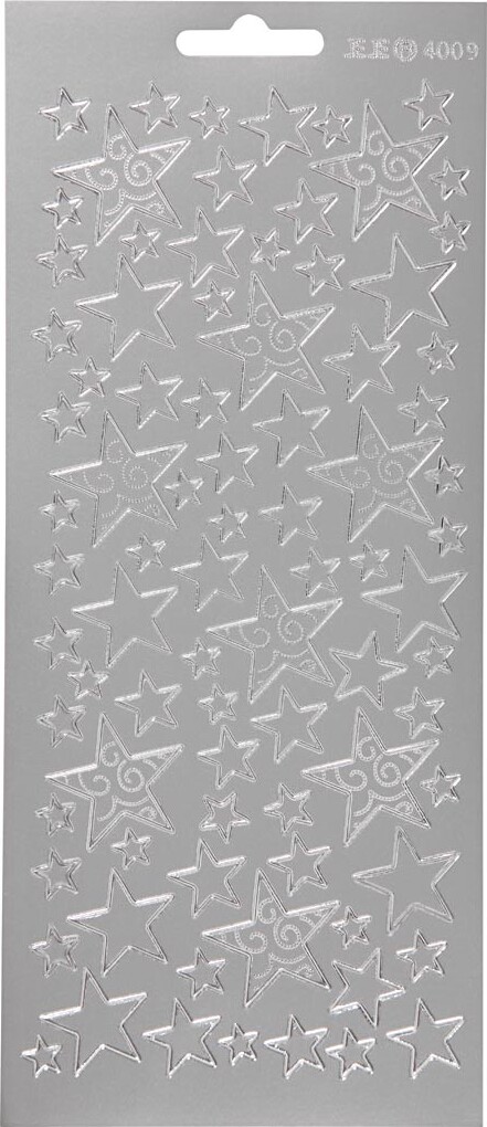 Stjerne Klistermærker - Sølv billede