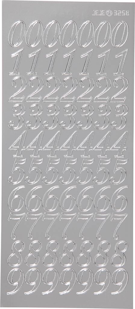 Tal Klistermærker - Sølv billede