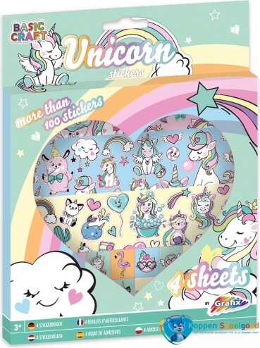 Stickers Unicorn - 17 X 17 Cm - 4 Ark