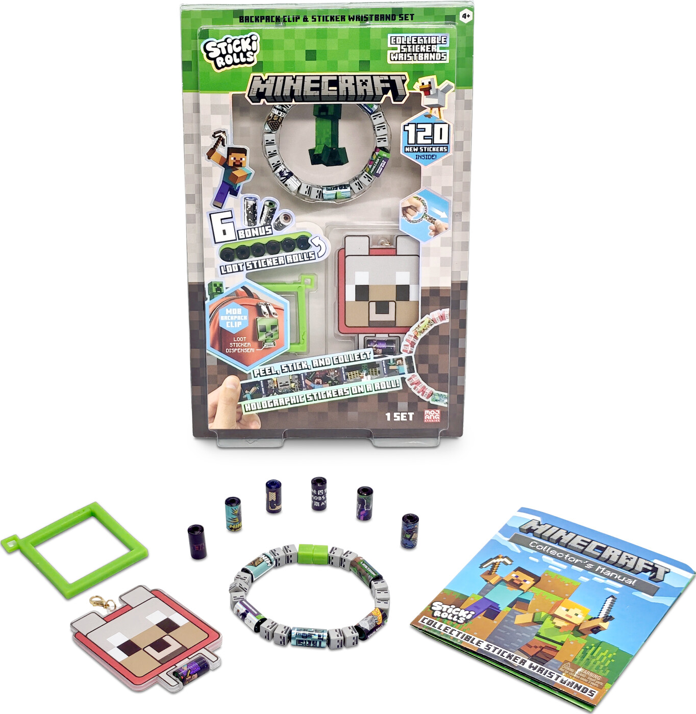Sticki Rolls - Sticki Clip & Bracelet Minecraft - Assorteret