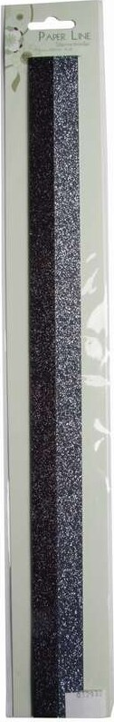 Stjernestrimler M/glitter Sort/sølv 15x420mm 8stk - Syrefri billede