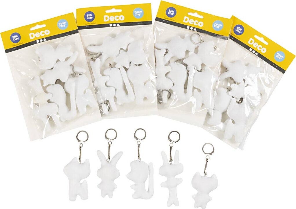 Stoffigurer med nøglering, 25 stk./ 1 pk.