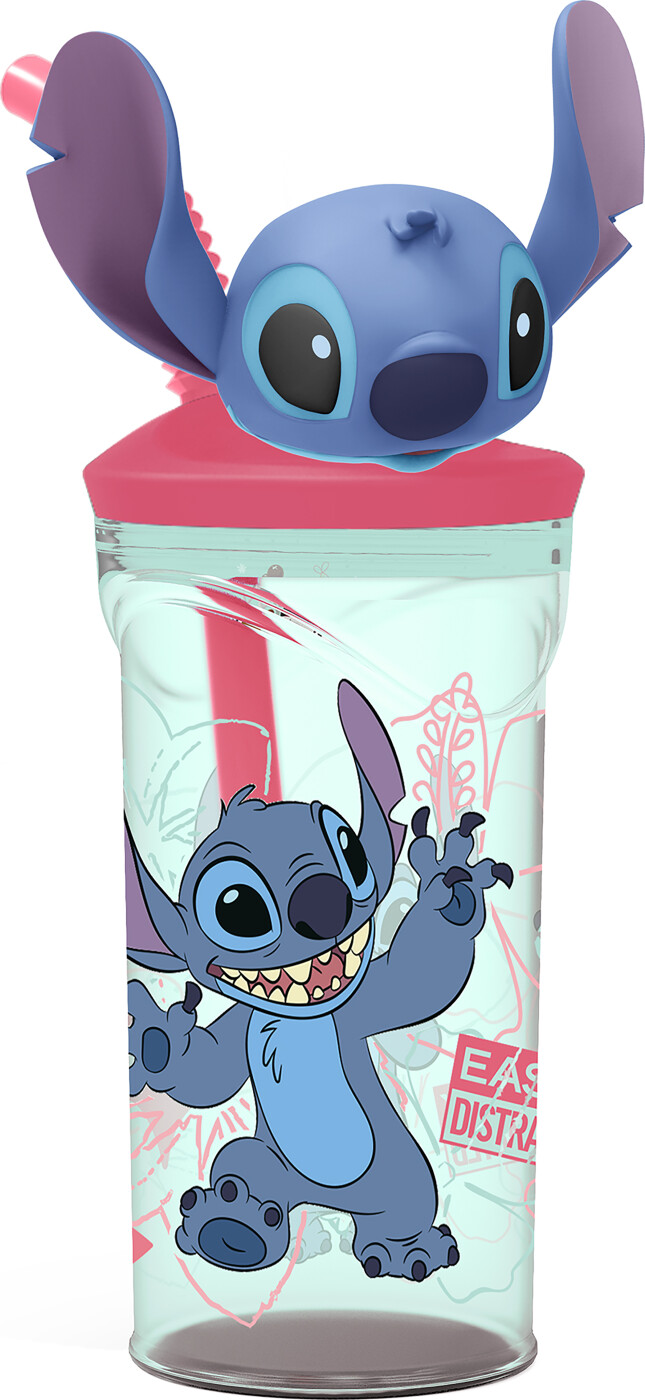 Stor - Stitch 3d Figur Drikkekop - 360 Ml