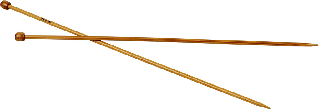 Se Firkantede Strikkepinde Sæt - Bambus Træ - B 5 Mm - L 35 Cm hos Gucca.dk