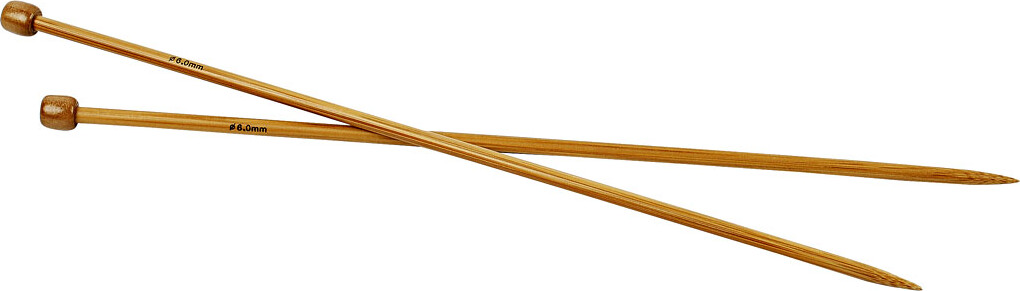 Se Firkantede Strikkepinde Sæt - Bambus Træ - B 6 Mm - L 35 Cm hos Gucca.dk