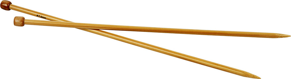 Se Firkantede Strikkepinde Sæt - Bambus Træ - B 7 Mm - L 35 Cm hos Gucca.dk