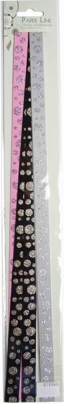 Strimler Selvklæbende Pink/sort/sølv 15x420mm 6stk - Syrefri billede