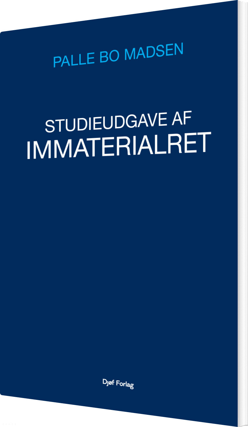 Studieudgave Af Immaterialret - Palle Bo Madsen - Bog