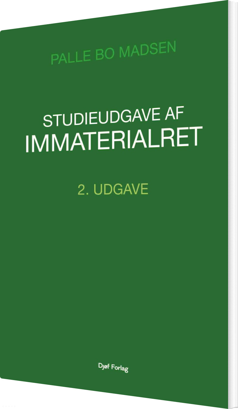 Studieudgave Af Immaterialret - Palle Bo Madsen - Bog