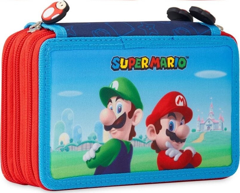 Billede af Super Mario - Penalhus Med Indhold - Blå Rød