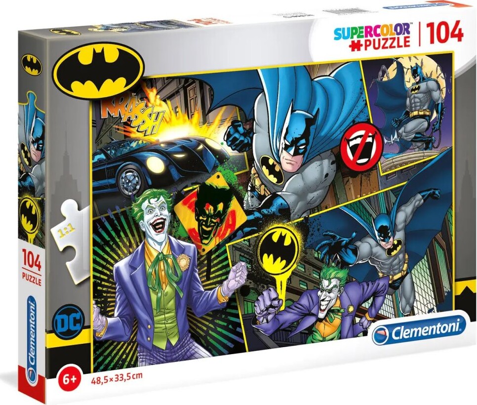 Batman Puslespil - Super Color - 104 Brikker - Clementoni
