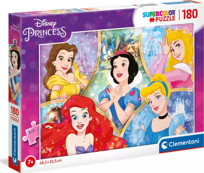 Disney Princess Puslespil - Super Color - 180 Brikker