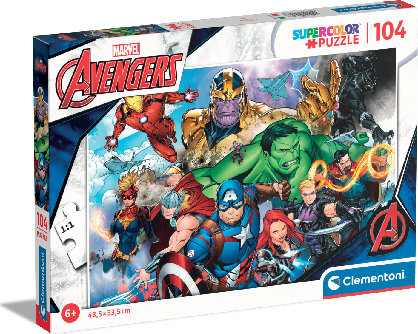 Marvel Puslespil - Avengers - Super Color - Clementoni - 104 Brikker