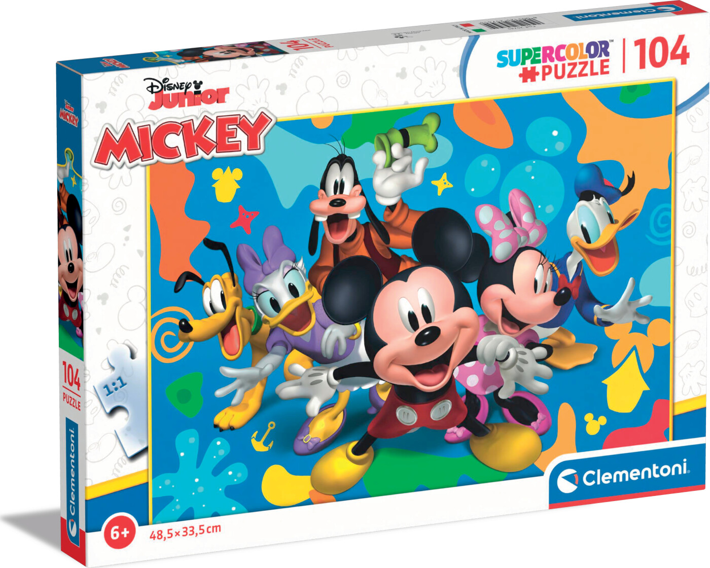Disney Puslespil - Mickey Og Venner - Super Color - Clementoni - 104 Brikker