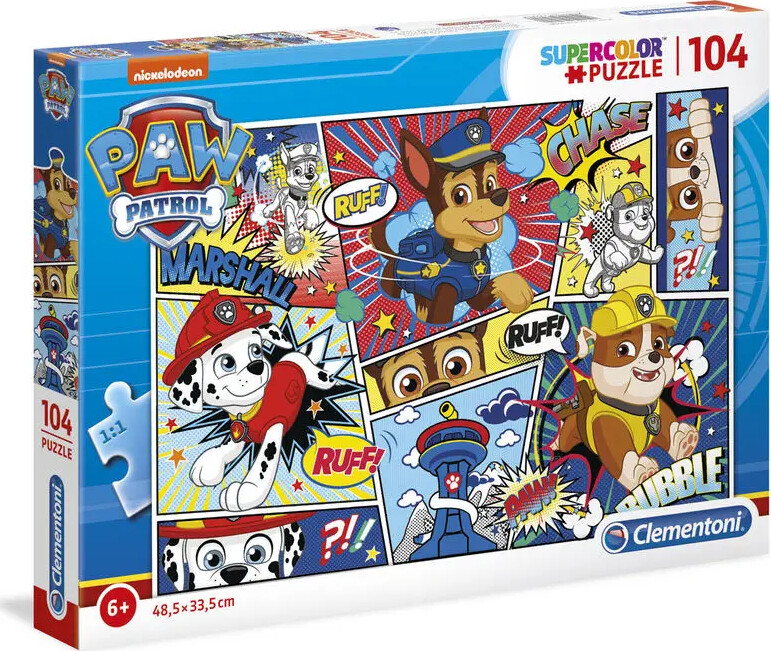 Billede af Paw Patrol Puslespil - Super Color - Clementoni - 104 Brikker