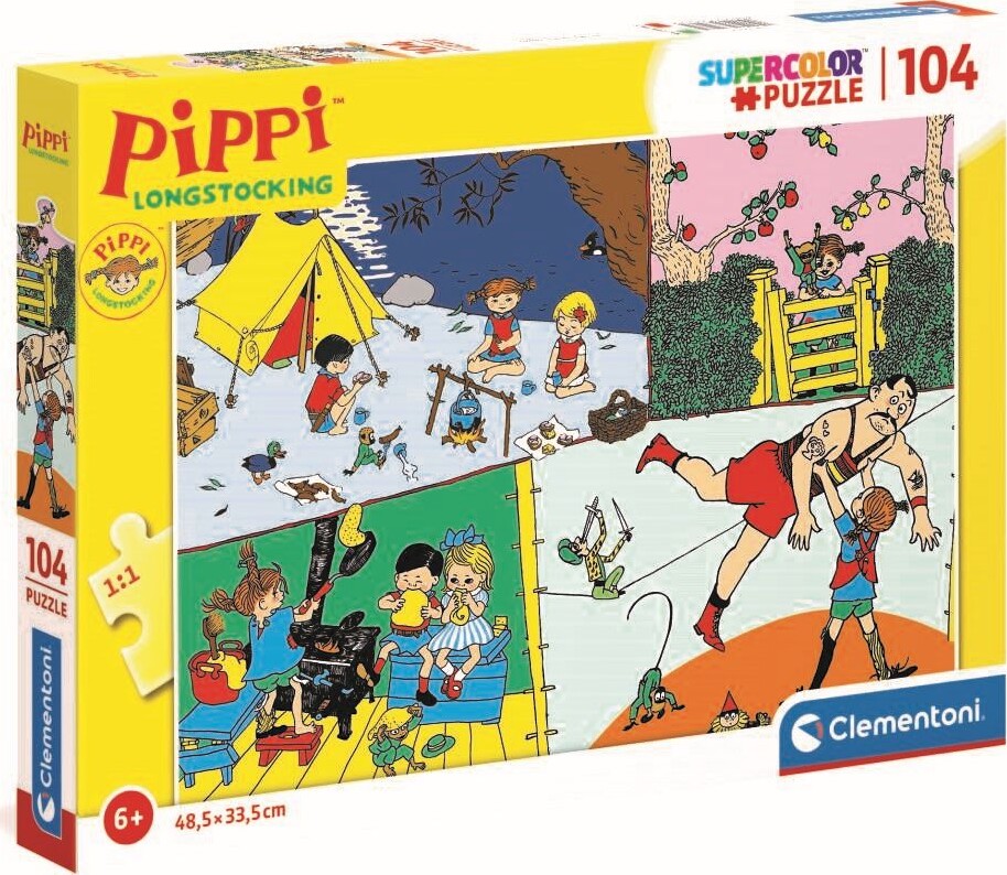 #2 - Pippi Langstrømpe Puslespil - Color - 104 Brikker - Clementoni