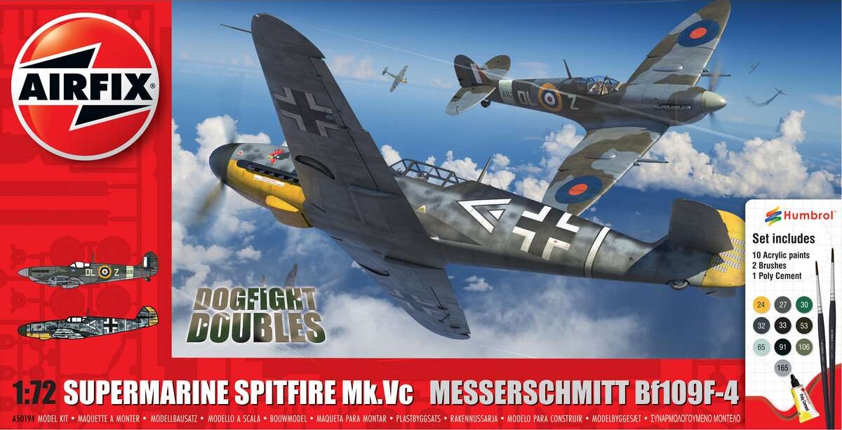 Airfix - Supermarine Spitfire Mk.vc Vs Bf109f-4 Fly - A50194