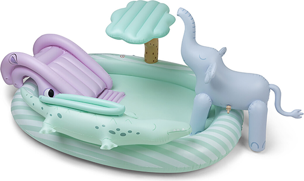 Swim Essentials - Badebassin 210 Cm - Safari Adventure Med Rutsjebane