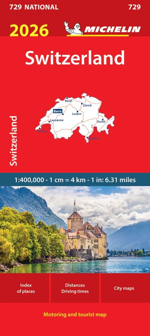 Michelin Kort - Switzerland 2026, Michelin National Maps 729 - English book