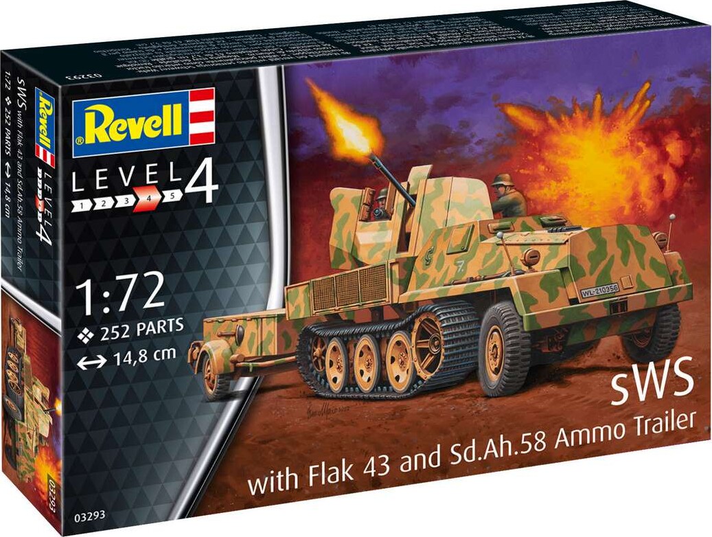 Revell - Sws With Flak 43 Tank Byggesæt - 1:72 - Level 4 - 03293