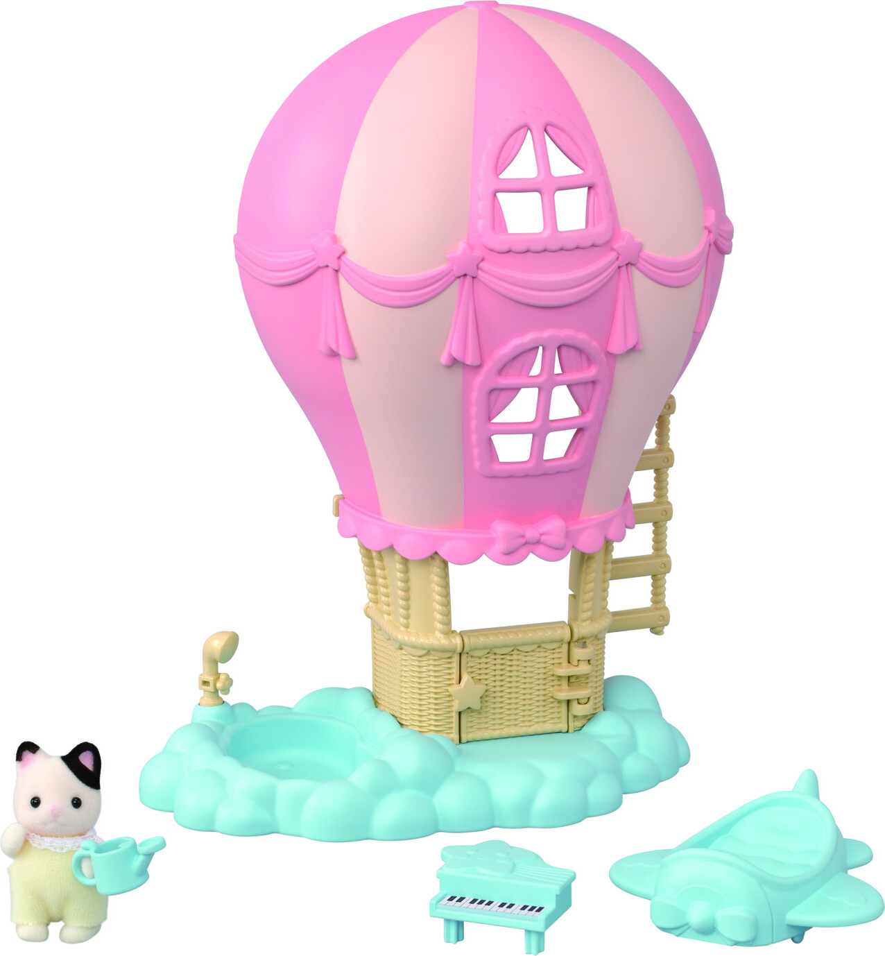 Sylvanian Families - Ballon Legehus Med Baby Kat Figur - 5527