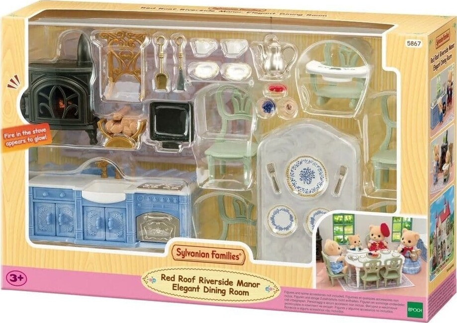 Sylvanian Families - Herregården Med Det Rød Tag's Elegante Spisestue