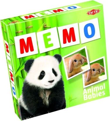 Tactic - Memo Animal Babies - Huskespil Med Dyr