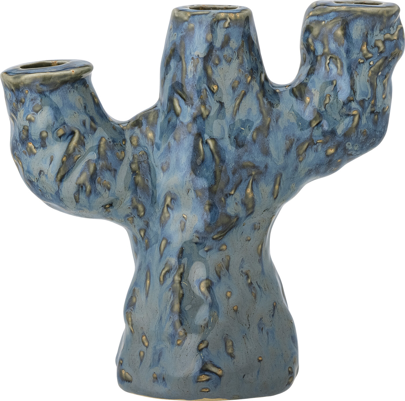 Billede af Creative Collection - Tahoka Lysestage - Blå - Stentøj Keramik