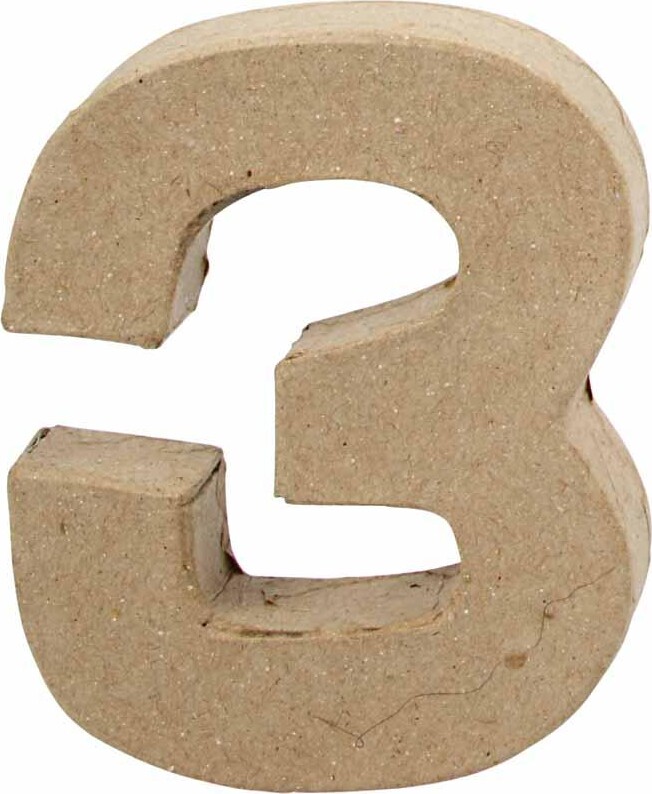 Tal - 3 - Papmaché - 10x8 Cm billede