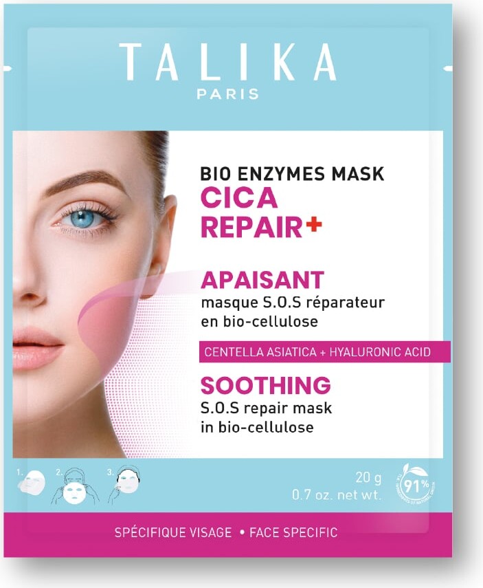 Talika - Bio Enzymes Cica Repair & Soothing Mask - Beroligende Biocellulose Maske