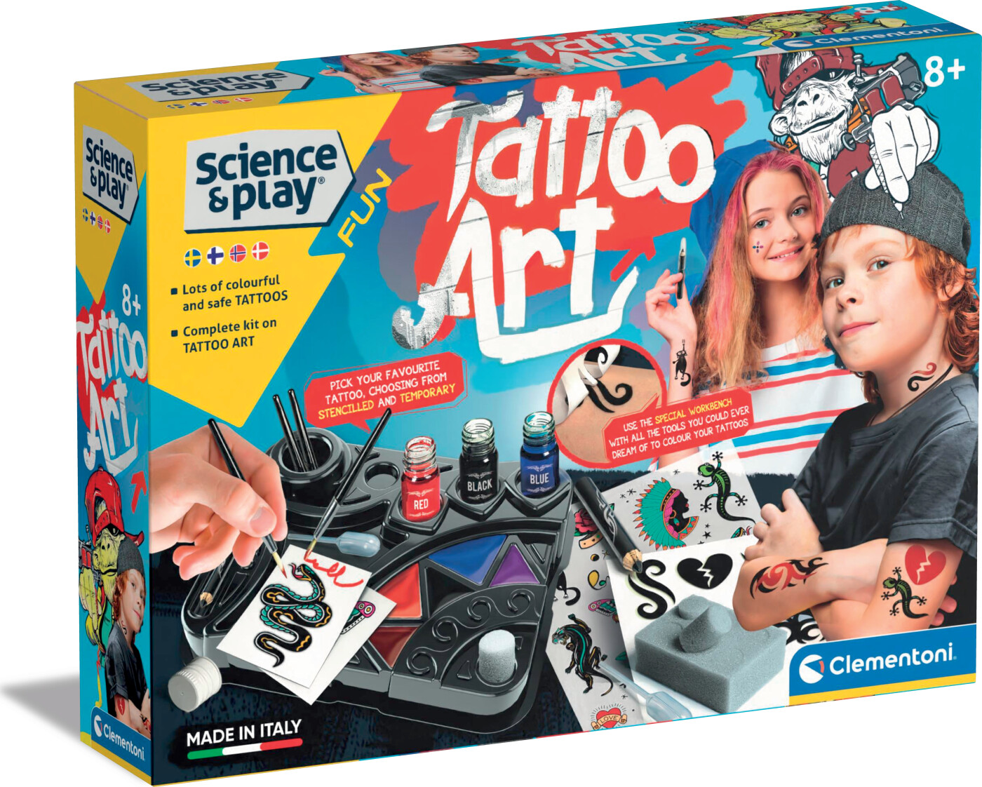 Se Tatovering Sæt Til Børn - Tattoo Art - Science & Play - Clementoni hos Gucca.dk