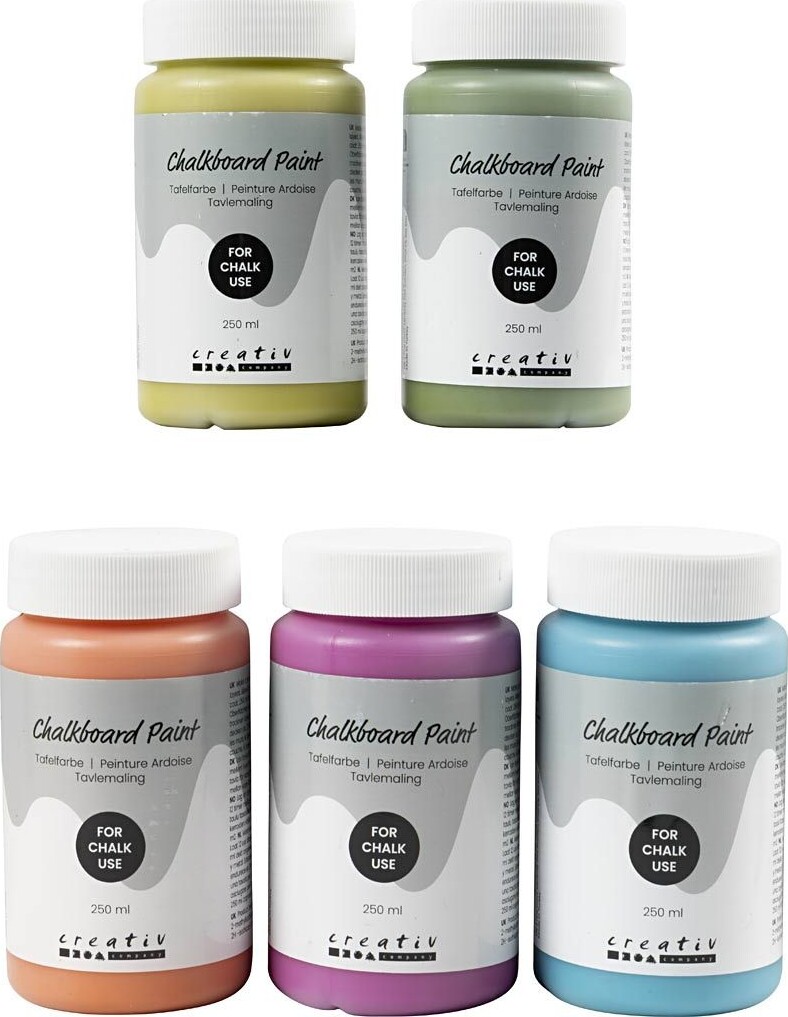 Tavlemaling - Forskellige Farver - 5x250 Ml