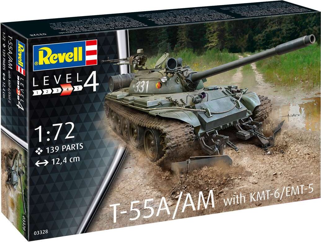 Revell - T-55a/am Tank Byggesæt - 1:72 - Level 4 - 03328