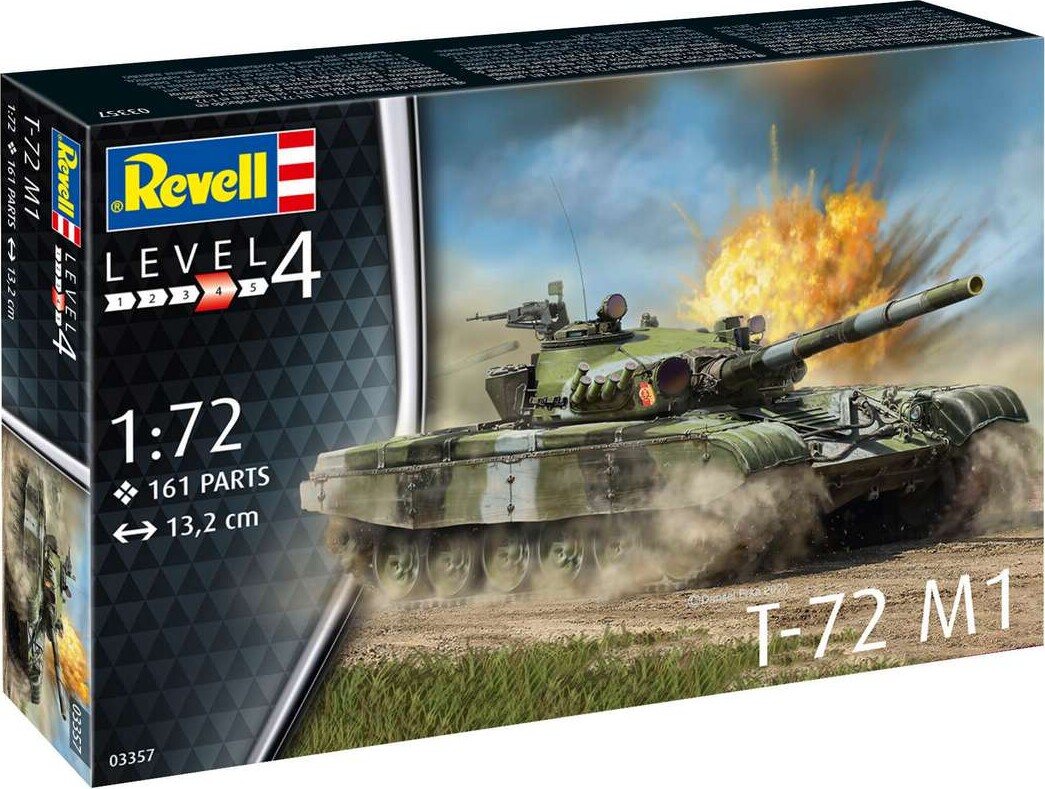 Revell - T-72 M1 Modeltank Byggesæt - 1:72 - Level 4 - 03357