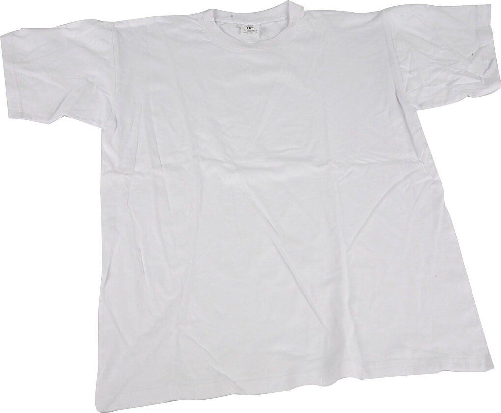 Blank T-shirt Til Maling - B 48 Cm - Str. Small - Rund Hals - Hvid