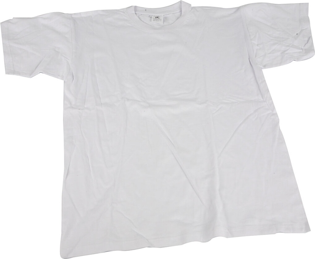 T-shirt - B 52 Cm - Str. Medium  - Rund Hals - Hvid - 1 Stk.