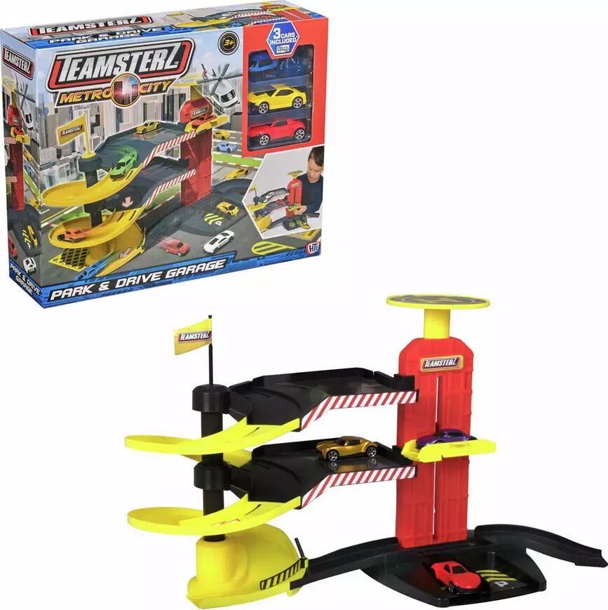 Teamsterz - Metro City - Park & Drive Garage Legetøj Med 3 Biler