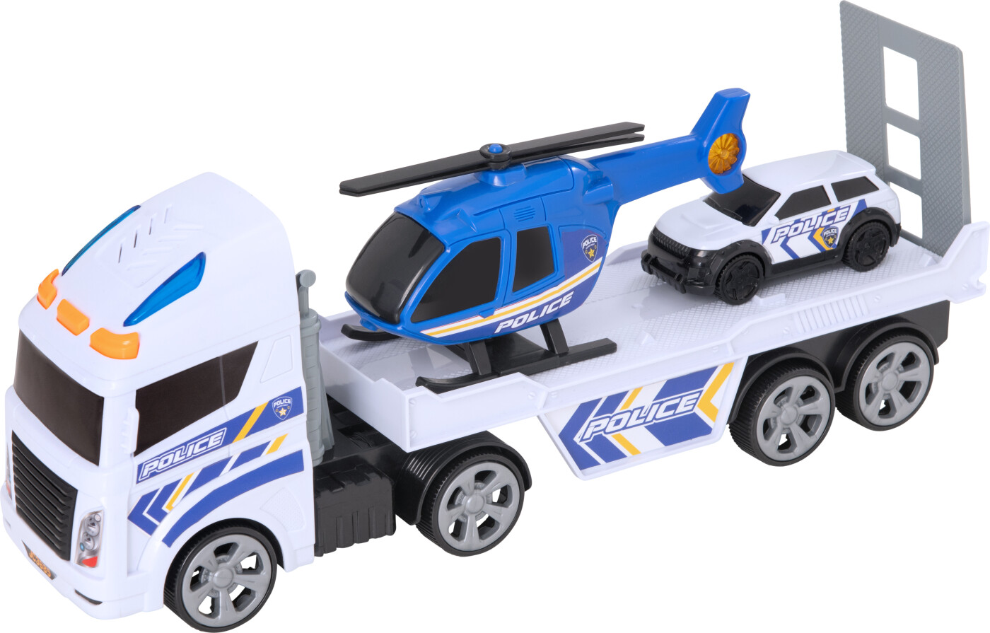 Teamsterz - Mighty Machines - Politi Helikopter Transporter Legetøj