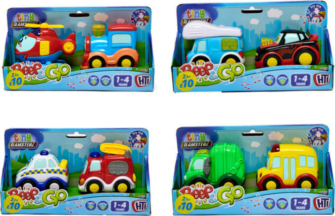 Teamsterz Tiny Teamsterz Beep & Go 2 Pack - Assorteret - Hti