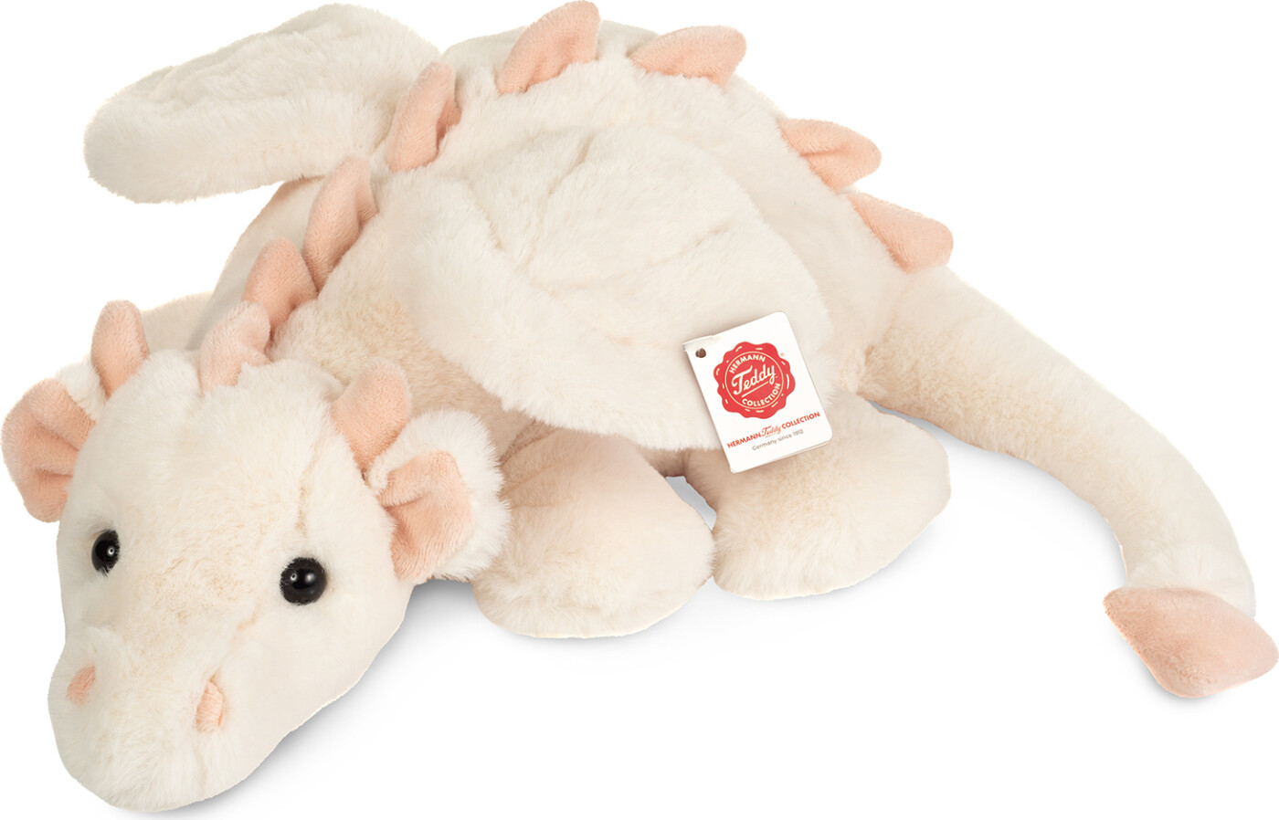 Teddy Hermann - Dragen Fluffy 32 Cm - Hvid-pink