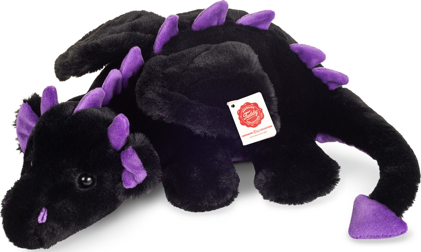 Teddy Hermann - Dragen Logan 32 Cm - Sort-lilla