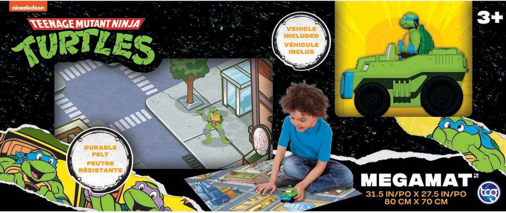 Teenage Mutant Ninja Turtles - Original Megamat Legetæppe Med Køretøj